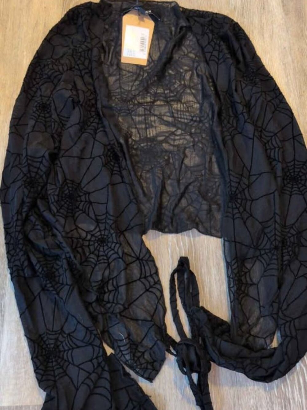 DISTURBIA Venom Mesh Wrap Top Black Spiderweb UK14/US10/EU42 new